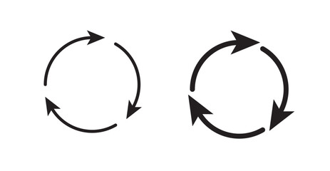 Recycle icon outlined icon vector collection.