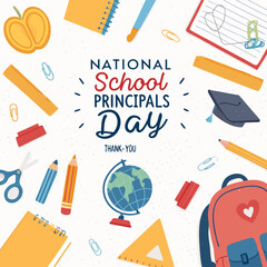 A colorful and cheerful digital illustration for School Principals' Day