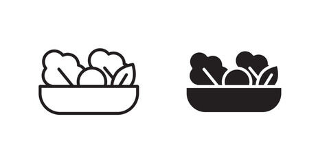 Salad icon outlined icon vector collection.