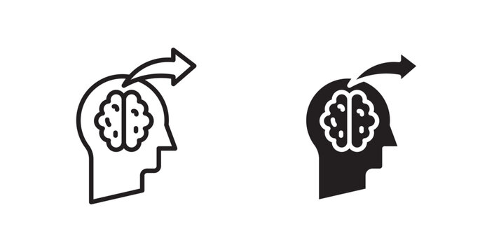 Share thoughts icon outlined icon vector collection.