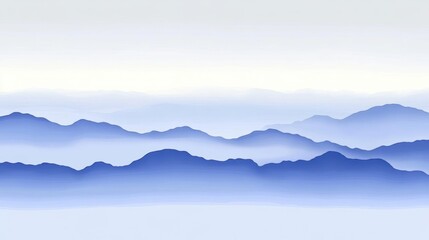 Obraz premium Blue Misty Mountains Landscape Peaceful Serene Nature Scene