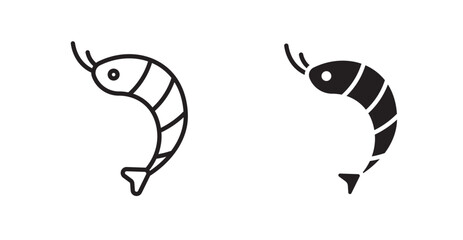 Shrimp icon outlined icon vector collection.