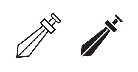Sword icon outlined icon vector collection.
