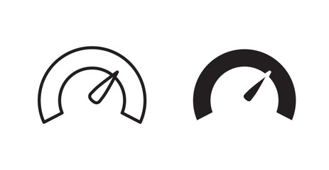Fototapeta premium Tachometer icon outlined icon vector collection.