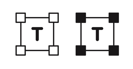 Text icon outlined icon vector collection.