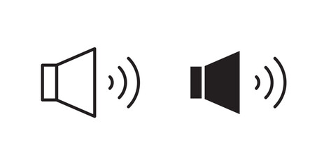 Volume icon outlined icon vector collection.