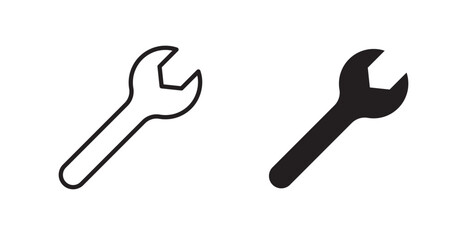 Wrench icon outlined icon vector collection.