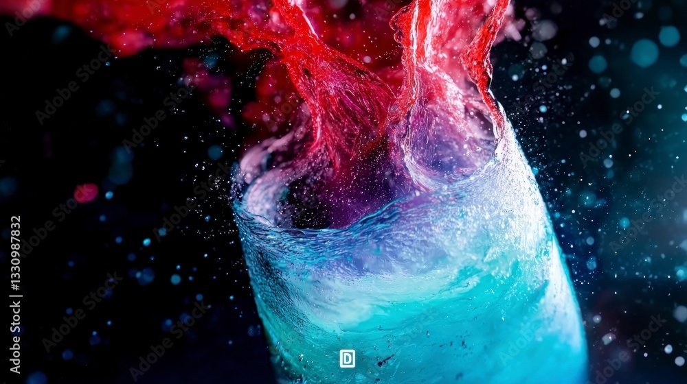 Poster abstract liquid swirl colorful fluid dynamics 3d render