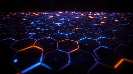 Obraz premium Futuristic Hexagon Network Abstract Digital Background