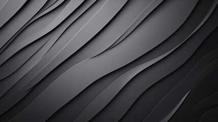 Obraz premium Abstract Dark Gray 3D Render: Wavy Lines Texture AI Generated