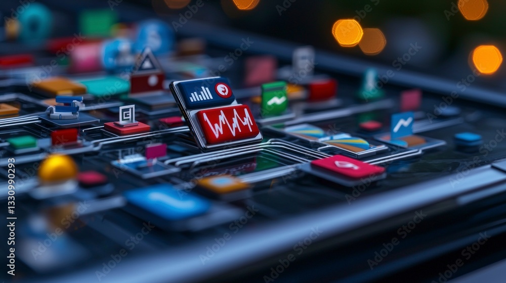 Poster online finance business abstract digital icons graphs and data visualization