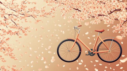 Tranquil Spring Bicycle Ride Under Cherry Blossoms