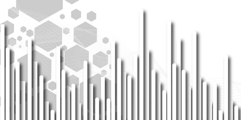 Abstract frequency sound wave lines and twisted curve lines background. Abstract background with lines geomatics Abstract retro pattern of Hexion. White color technology concept geometric line. 