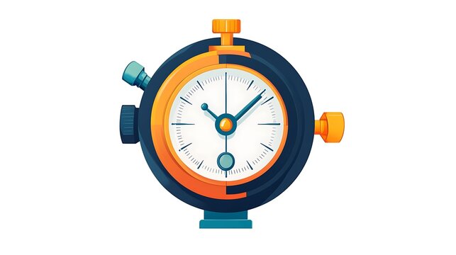 Vibrant Digital Illustration of a Stopwatch: Time Management Concept AI Generated