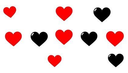 Red Heart Black Heart Icons A Bold, Simple Style