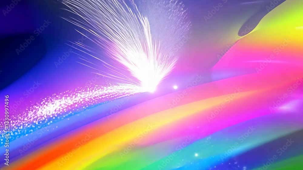 Poster bright abstract rainbow background with colorful elements and motion effects