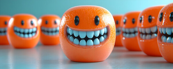 Smiling Orange 3D Illustration