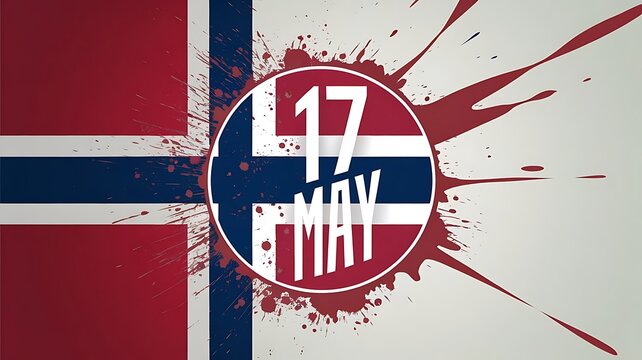 Happy Norway Constitution Day, May 17, Card Vector Template Design Illustration