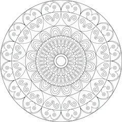 Intricate Mandala Design for Coloring and Meditation