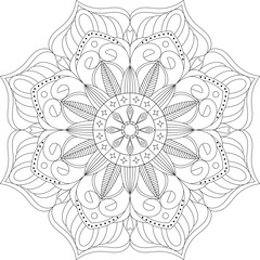 Intricate Geometric Mandala for Relaxation and Stress Relief