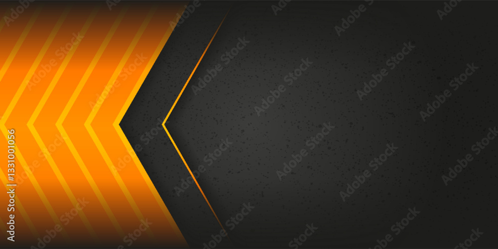 Wall mural abstract technology background overlapping on layers in dark space with orange light effect decorati