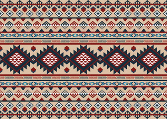 Native American indian ornament pattern navajo 
mexican fabric seamless Vector decoration fashion