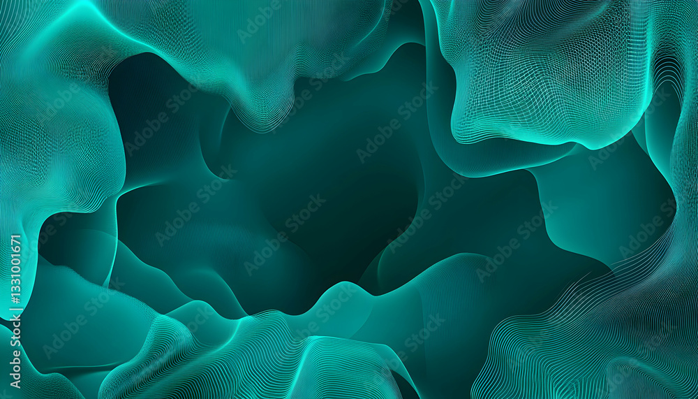 Poster abstract teal wave pattern background. perfect for websites, presentations, and design projects need