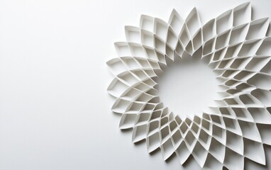 Intricate White Paper Floral Art on Textured Background