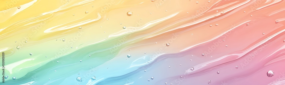 Poster colorful abstract background with soft waves and water droplets.