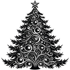 Obraz premium Christmas tree silhouette Vector