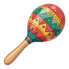 colorful maraca isolated on transparent background