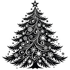 Obraz premium Christmas tree silhouette