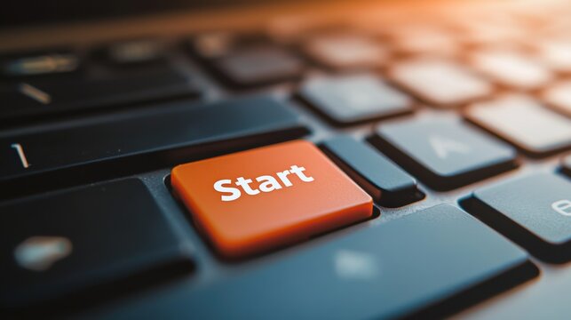 Press Start: Initiating a New Beginning on a Laptop Keyboard
