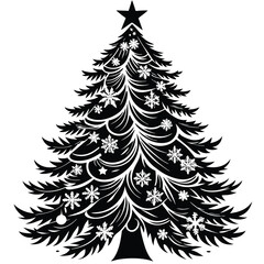 Obraz premium Christmas tree silhouette