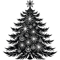 Fototapeta premium A simple yet elegant silhouette of a pine tree