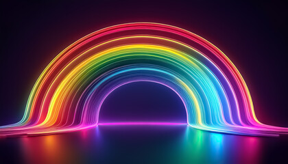 Vibrant Abstract Rainbow of Light on Dark Background