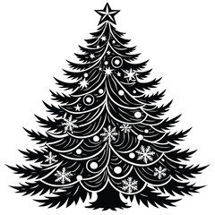 Obraz premium A simple yet elegant silhouette of a pine tree