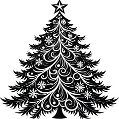 Obraz premium Christmas Tree Silhouette Design