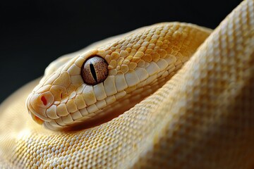 Obraz premium A close-up of a snake shedding its skin, showing detailed texture and transformation