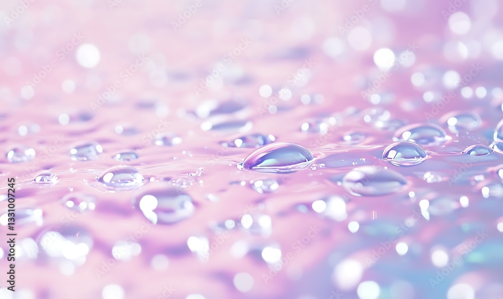Aufkleber colorful water droplets on a soft pastel background create a dreamy, ethereal effect.