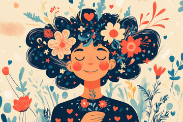 girl with flowers
