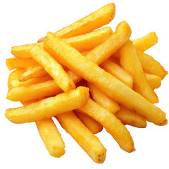Crispy French Fries on White Background