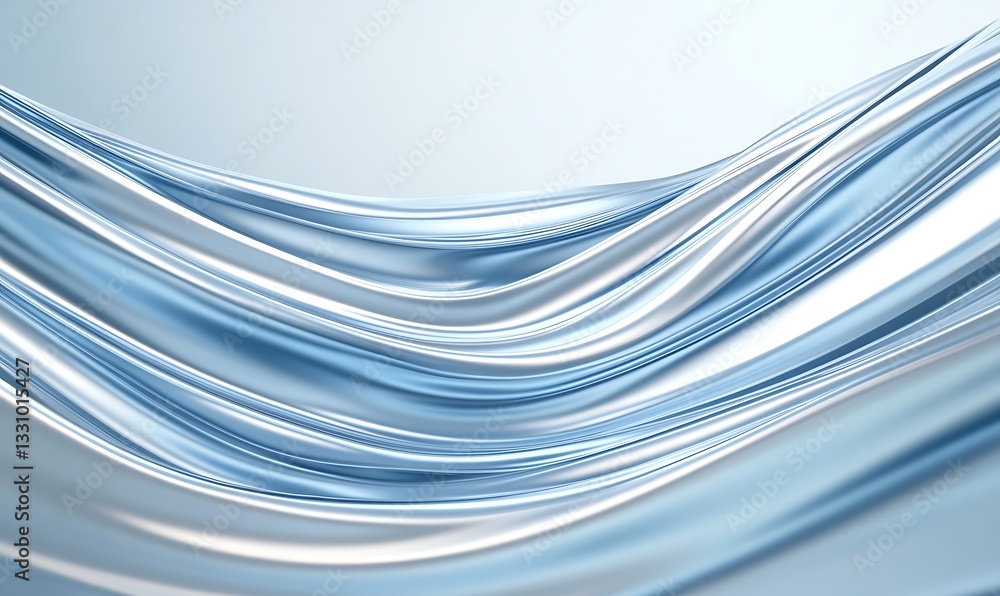 Aufkleber Flowing blue lines create a serene and calming abstract background.