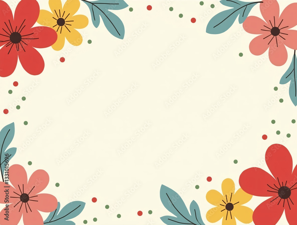 Poster digital bohemian style flower illustration border poster web page ppt background. bohemian style. il