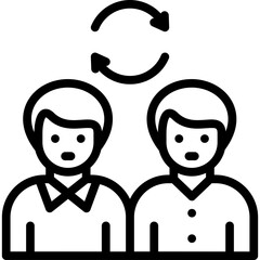 collaboration icon illustration design with outline