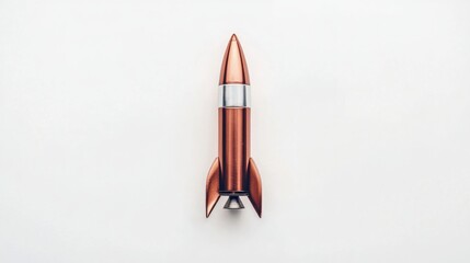Obraz premium Copper Rocket Ship Launch Startup New Beginning Success