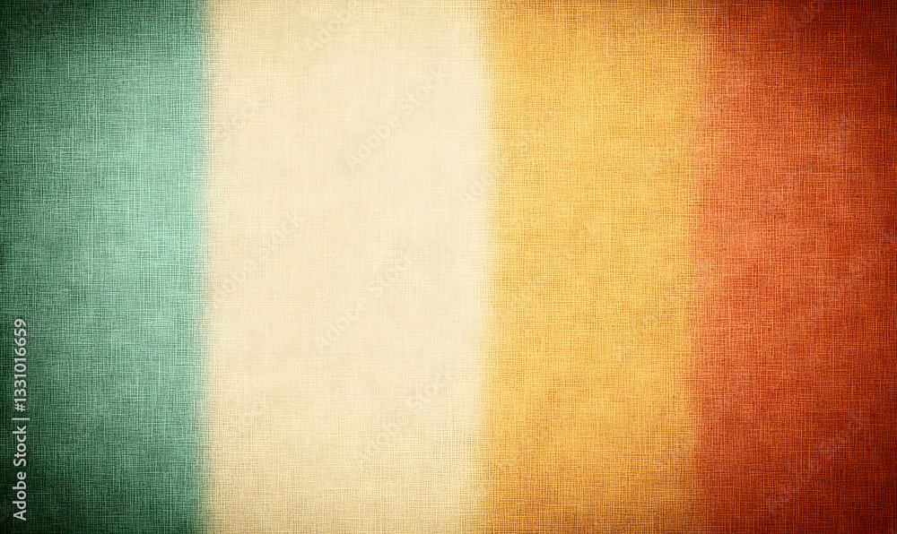 Poster abstract textured background with vertical color gradient transitioning from teal to beige, gold, an