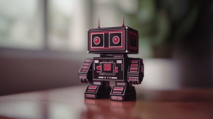 Obraz premium Retro Robot Toy AI Generated Cinematic Lighting High Resolution Image