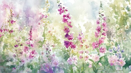Obraz premium Pastel garden flowers in soft light
