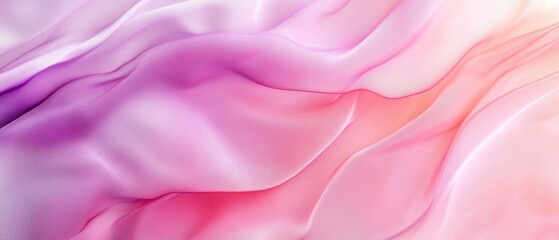 Obraz premium Elegant Silk Fabric with Pastel Pink, Peach, and Lavender Tones - A high-quality background with delicate, flowing hues. 
